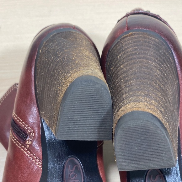 Sofft Dark Red Ankle Booties with Studded Strap - Picture 8 of 9